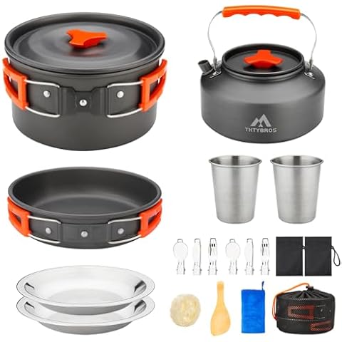 THTYBROS 17pcs Camping Cookware Set Cover