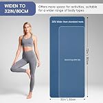 Extra Wide Yoga Mat 72" x 32", 6mm Non Slip TPE Exercise Mat with Carrying Strap, Large Workout Mat for Yoga, Pilates, Stretching, HIIT & Home Gym