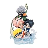 Megahouse Naruto Shippuden – Gather Here Team 7! Set Coleccionable con Naruto, Sasuke, Sakura y Kakashi: Edición Limitada. Producto Oficial con Figuras detalladas, Fans del Anime.