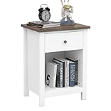 ChooChoo Nightstand Bedroom, Side Table with 1-Drawer Storage Cabinet, Wooden End Table Bedside...