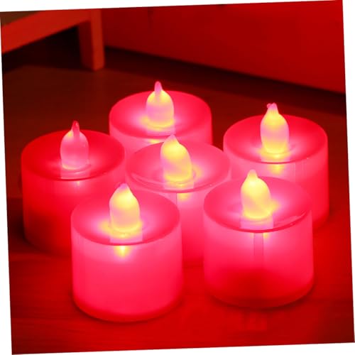 Velas LED rojas sin llama de plástico con batería VALICLUD 4