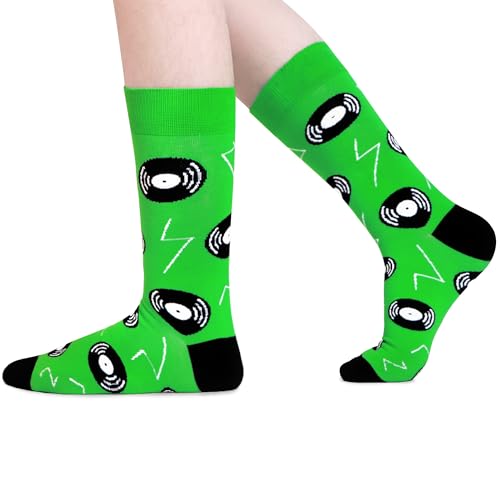 WeciBor Men's Dress Funny Crazy Colorful Novelty Combed Cotton Crew Socks 12 Pack - Size 7-10/10-13/13-15