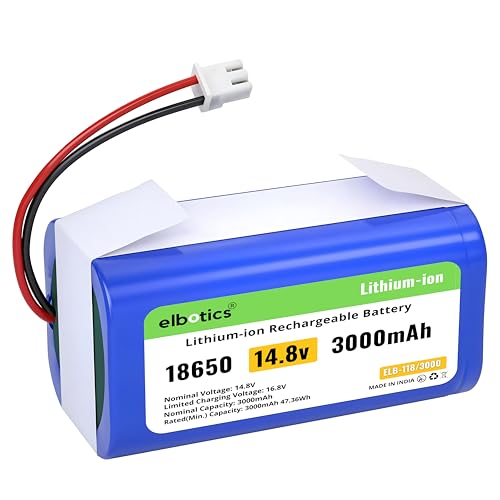 Image of 14.8V 3000mAh Li-ion Replacement Battery for Shark Ion Robot - Compatible with RV850, RV850BRN, RV851WV, RV871, RV871C, RV720N, RV761, RV1000S, UR1000SR - 2 Prong Connector