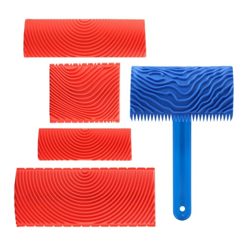 Wood Grain Tool Set, Rubber Woodgrain Makers for Decorative Painting, Ergonomic Handle Design, Ideal for DIY Wall, Furniture, Floor & Fence Decoration