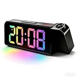 【Design Moderne avec Lumière RGB】：Le modèle noir avec éclairage coloré RGB apporte une ambiance moderne et décorative à votre espace. Adaptée aux chambres gaming, salons ou bureaux, cette horloge LED combine fonction pratique et décoration contemporaine.