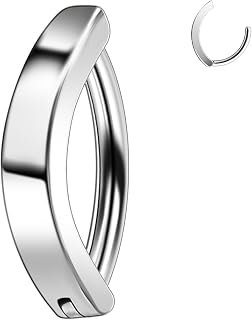 ASTM F136 Implant Grade Titanium Clicker Hoop Belly Ring 14G, Hypoallergenic Hinged Navel Piercing Jewelry 10mm 12mm, CZ/Opal/Plain Styles, 3 Colors