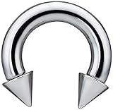 [From da Phactory] フロム ダ ファクトリー コーン サーキュラー バーベル ラージ ゲージ サージカルステンレス 軟骨ピアス ボディピアス 1個(シルバー 00G)