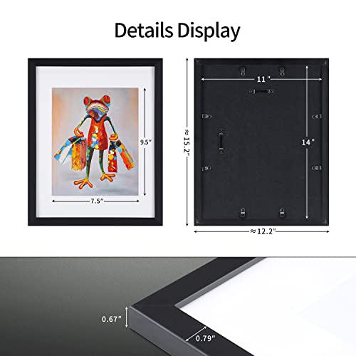 Funny Animal Wall Art Colorful Frog With Guitar Picture Framed Canvas Print In Off White Matte And Black Framed Artwork 11X14 Inch Set Of 3 For Kitchen And Home Or Living Room Decor #TOP5