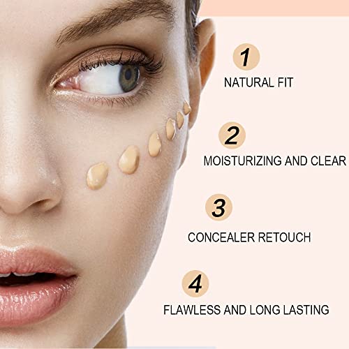 2 Pack Matte Oil Free Concealer Foundation Cream,Professional Make-Up Base Facial Matte Full Coverage Liquid Tattoo Concealer Hide Foundation Primer Makeup Repair Kit.long-Lasting Waterproof-1 Fl.oz Each Pack-Beige 2# #TOP2