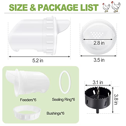 Diy Chicken Feeder Water Proof Poultry Feeder Port Gravity Feed Kit For Buckets, Barrels, Bins, Troughs #TOP7