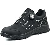 Dajingkj Arbeitsschuhe Herren Damen Trends Druckknopf Sicherheitsschuhe mit Stahlkappe Leicht Sneaker Anti-Slip Wear-Resistant Anti-Smashing und Anti-Puncture Safety Shoes
