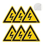 6pzs Advertencia de descarga eléctrica Pegatinas de PVC con respaldo de...
