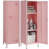 MIOCASA Metal Locker Storage Cabinets with Doors and Shelves Lockable 3 Tier File Cabinet Organizer