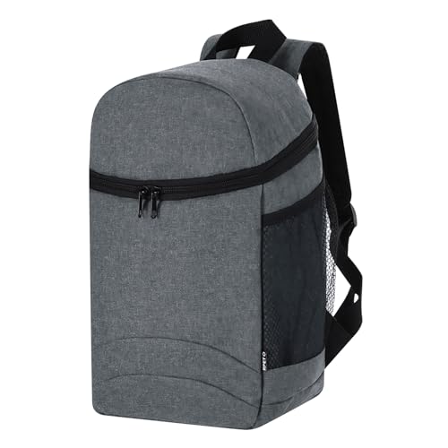 ADRI   Mochila Nevera Porta Alimentos térmica 11 litros   Mochilla de peva isotérmica para Mujeres y Hombres   Bolsa portátil para Trabajo, Oficina, Acampada, pícnic, Barbacoa, pícnic, Playa (Gris)
