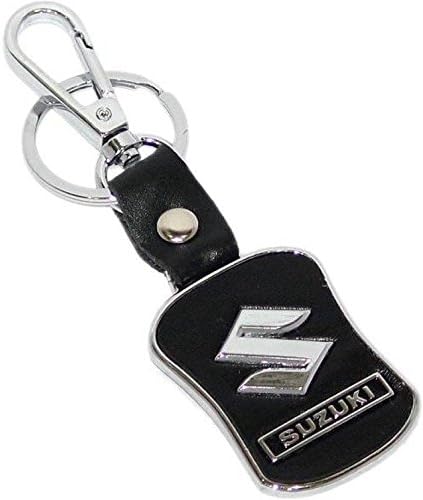 Gratitude Maruti Suzuki Car Logo Leather-Metallic Locking Keychain/Key Chain/Keyring/Key Ring