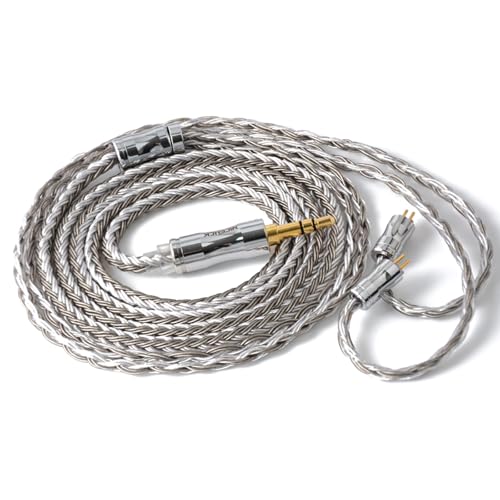 NICEHCK C16-4 IEM Cable,16 Core Silver Plated Earbuds Upgrade Cords, SPC Earphone Cables, in Ear Monitor Cord for Wired Headphones Earbud (3.5mm with 0.78 2Pin)