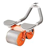 Ab Roller - Rodillo lateral multiángulo con soporte de codo para entrenamiento de fuerza, color naranja, 47 x 30 x 26 cm