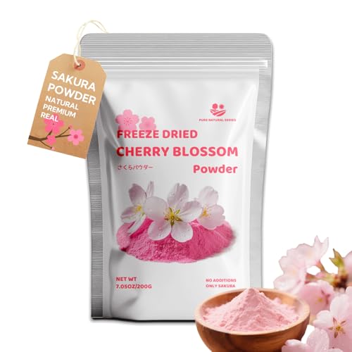 Premium Original Cherry Blossom Powder 7.05oz/200g,Pure Natural Spring Season Cherry Blossom No Additives,for Baking and Cooking,Japanese Drinks,Spring Mix,Japanese Food