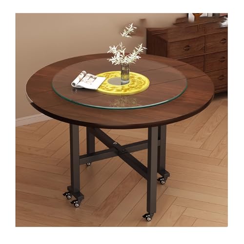 Moderna mesa de comedor plegable redonda expandible de 140 cm, diseño de ahorro de espacio, versátil para sala de estar y casa de campo, comedor funcional y elegante