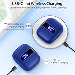 TAGRY Bluetooth Headphones True Wireless Earbuds 60H Playback LED Power Display Earphones with Wireless Charging Case IPX5 Waterproof in-Ear Ear buds with Mic for TV Smart Phone Laptop Computer Sports - Image 3