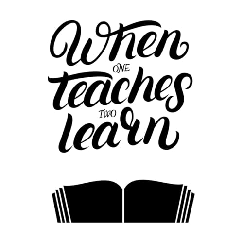 Image of When one Teaches Two Learn Hand Written Lettering Wall Decals PVC 36x49.5cm Personalized Customization Black