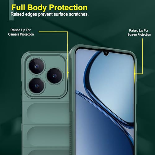 Image of Amazon Brand - Solimo Mobile Cover for Realme C63 4G / Narzo N63 4G | Full Camera Protection | Liquid Silicon Case | Flexible Bumper Case for Realme C63 4G / Narzo N63 4G (Green)