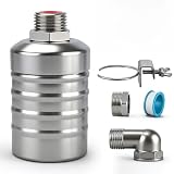 NAVESO Schwimmerventil,Schwimmerventil 3/4 Zoll 1/2 Zol,1/4 Zoll,Automatische Wasserstandsregelung Einstellbar,304 Edelstahl Schwimmerventi-l Regentonne für Wassertanks, Pool,Spülkasten,Fischteiche