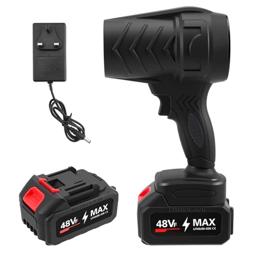 Souffleur De Feuilles sans Fil avec Batterie, 39000tr/Min Souffleur Feuille avec Batterie 1500mah & Chargeur, Souffleurs De Feuilles pour Sécheur De Voiture, Jardin, Poussière, Neige, Nettoyage des