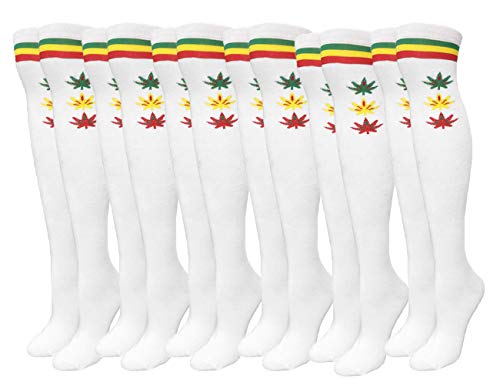 Image of COUVER Over Knee High Socks Women Warm Dress Tube Stocking Cosplay Socks Thigh High Leg Warmer - 6 Pairs