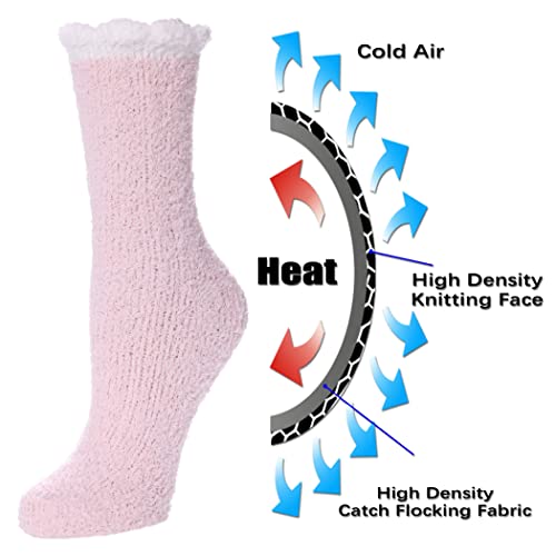 Image of FNOVCO Womens Fuzzy Socks Super Soft Fluffy Winter Warm Cozy Home Sleeping Socks