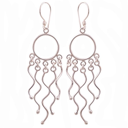 Spiral Handmade Beautiful Karen Hill Tribe Design Earring Silver2