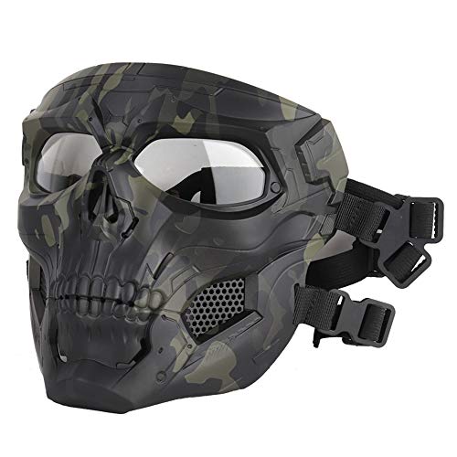 Masque Paintball Airsoft Avec Ventilateurs - Protection Turbo - Lentille Fumée - Style Tête De Mort