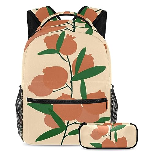 Sac à dos et trousse Begonia multicolore pour l'école et les sorties du weekend