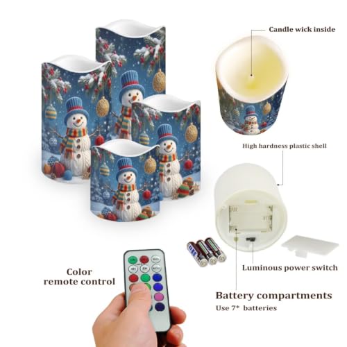 Image of Vintage Christmas Color Changing Electric Candles, 4 Pack