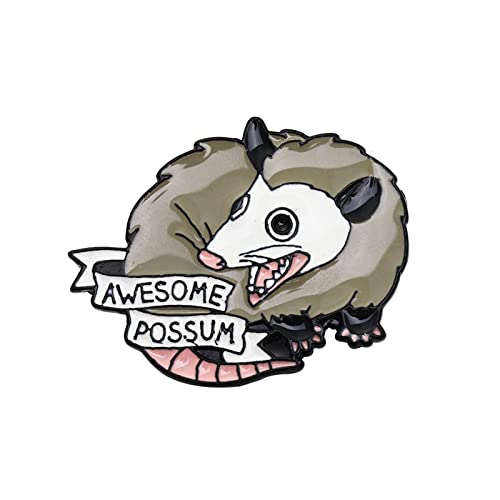 Awesome Possum Enamel Brooch Pin - Cartoon Cute Animal Badge for Women and Men's Fashion Jewelry Accessories - Possum