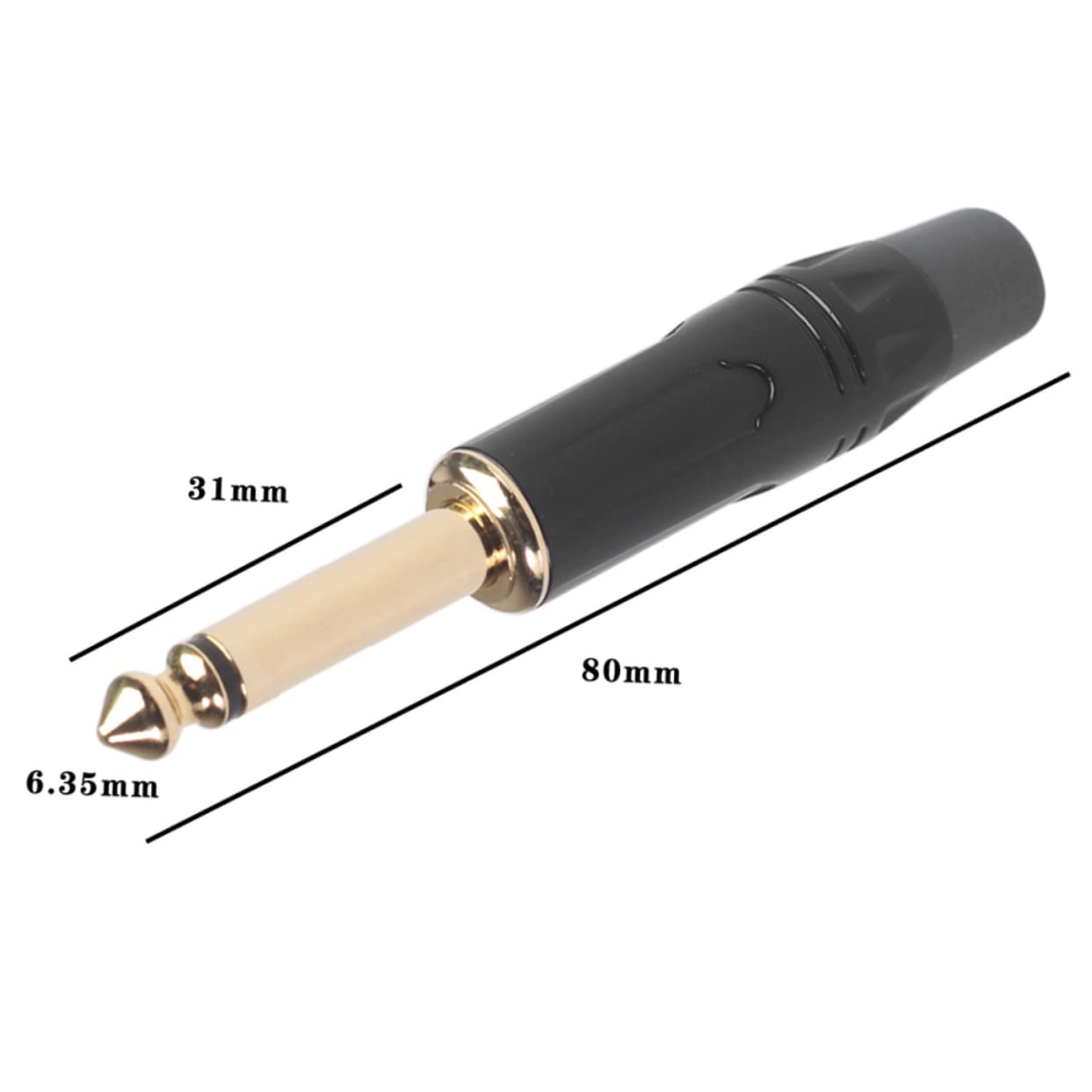 SHINEOFI 3 Set Connettore Jack Stereo Saldato Per Musicali Per Chitarra Elettrica Microfono Trasmissione Eccellente E Rumore Accessori Per Musicisti Professionisti Nero 5 Pezzi*3