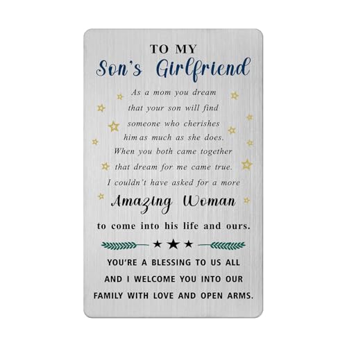 Viayen Gifts for Sons Girlfriend Mothers Day from His Mom Gifts for My Sons Girlfriend Birthday Graduation Card