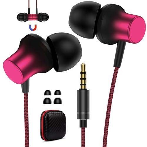 3.5mm Wired Earbuds Earphones Noise Cancelling in-Ear Headphones with Microphone for iPod iPad Laptops Computer,High Sound Quality 3.5mm Jack headset for iPhone 6 5S MP3 MP4 Switch for School kids