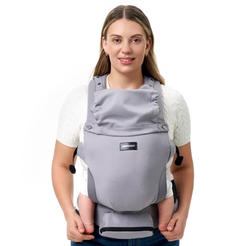 Image of Momcozy Newborn Baby Carrier - Ergonomic, Cozy and Lightweight Carrier for 7-24lbs, Adjustable Neck Support with Sunshield, Breathable Airmesh Perfect for Summer Outing, Light Purple