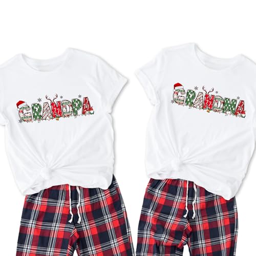 Personalized Handmade Christmas Grandparents Shirt, Custom Grandma & Grandpa Matching Holiday Tee, Family Christmas Gift T-Shirt