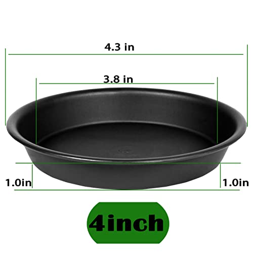 Bleuhome BLACK4-4 6 Pack Plastic Plant Saucer Water Drip Tray thumb #1