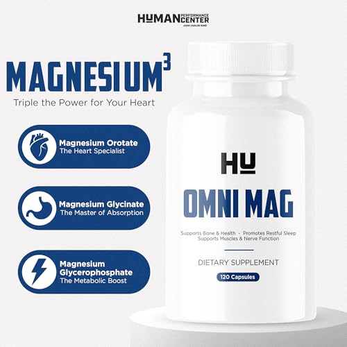 Human Performance Omni MAG - Triple Magnesium Complex 150mg Orotate, Glycinate & Glycerophosphate - High Absorption Magnesium Supplement for Sleep, Relaxation & Muscle Recovery - 120 Veggie Capsules — view 6
