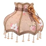 Artibetter Pantalla De Tela De Lujo Estilo Victoriano Con Borde De Flecos Iluminación Suave Ajuste Universal