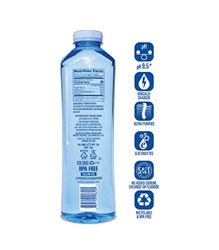 Perfect Hydration 9.5+ pH Electrolyte Enhanced Drinking Water, 20 Ounces, 6 Bottles