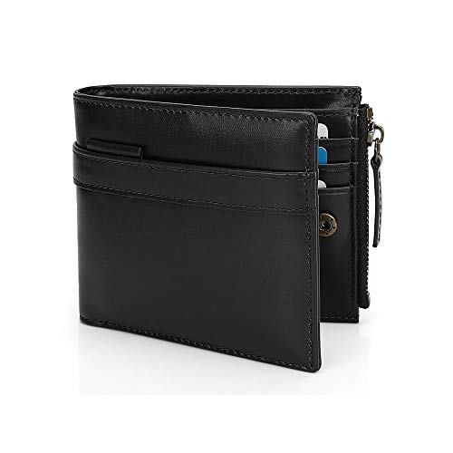 Cartera de Cuero Billetera de hombre Monederos de hombre con Cuero Genuino,Gran...