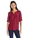 My Michelle Juniors Equipment Top with Front Zipper Pockets and Roll Tab Sleeves