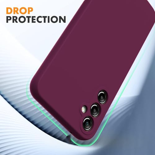 Image of DIZORO Microfiber Candy Case Compatible for Samsung A35 5G Smooth Touch Cushion Liquid Soft Silicone Gel Rubber Phone Cases Non-Slip Full Body Protective Shockproof Back Cover (Wine Red)