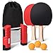 XGEAR Tischtennis-Set Tragbar Tischtennisspiel versenkbar Rollnet 190cm 2 Schläger+3 Bälle Rot