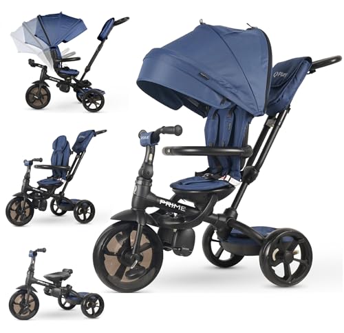Triciclo Passeggino Evolutivo 6 in 1 per Bambini 10 Mesi 5 Anni Fino a 25kg Sedile Reclinabile...
