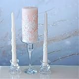 Wedding Unity Candle Set Unity Ceremony Candle Set of 3 Candles Rose Romantic Candle Blush Unity Pillar Candle With Lace Family Unity Candles